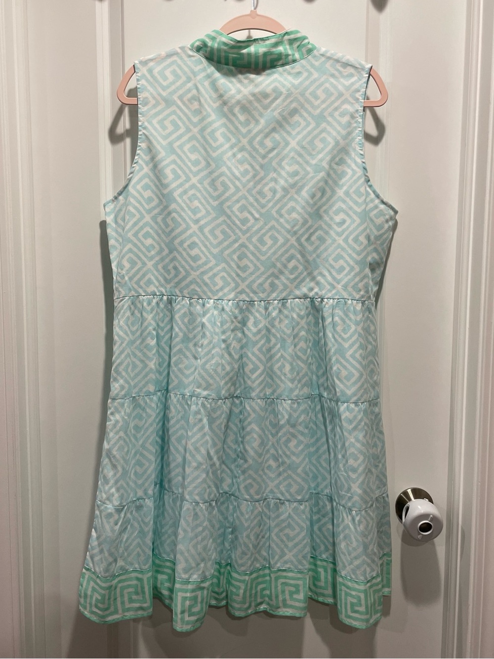 Sail to Sable Sleeveless Tiered Mediterranean Dress Size XL - Picture 4 of 4